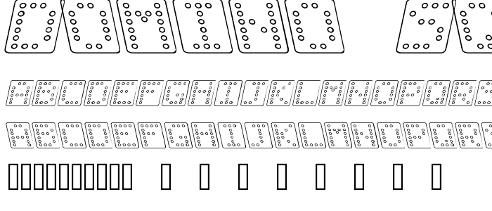 Domino square kursiv omrids font
